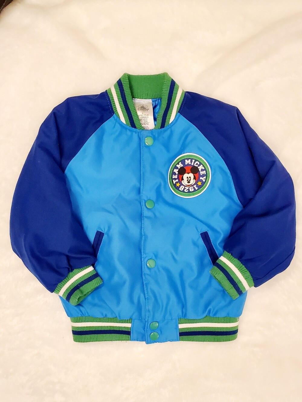 Disney Baby Boys' Blue Mickey Bomber Varsity Jacket 2T